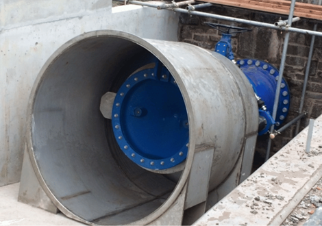 Fixed Cone Free Discharge Valve at site in position