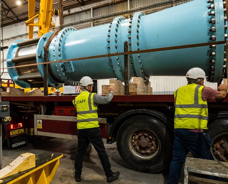 Submerged discharge valve ready for despatch to site