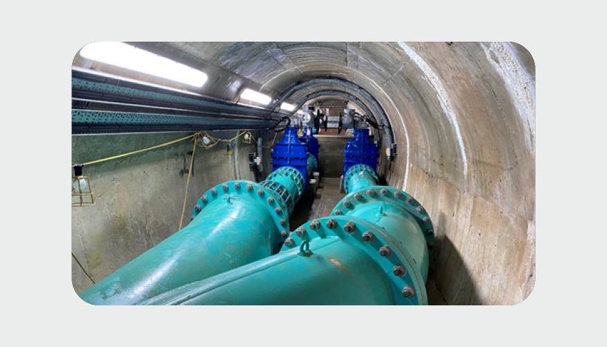 USK Reservoir Glenfield Invicta Case Study installation pipework and valve