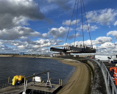 Penstock arriving on site