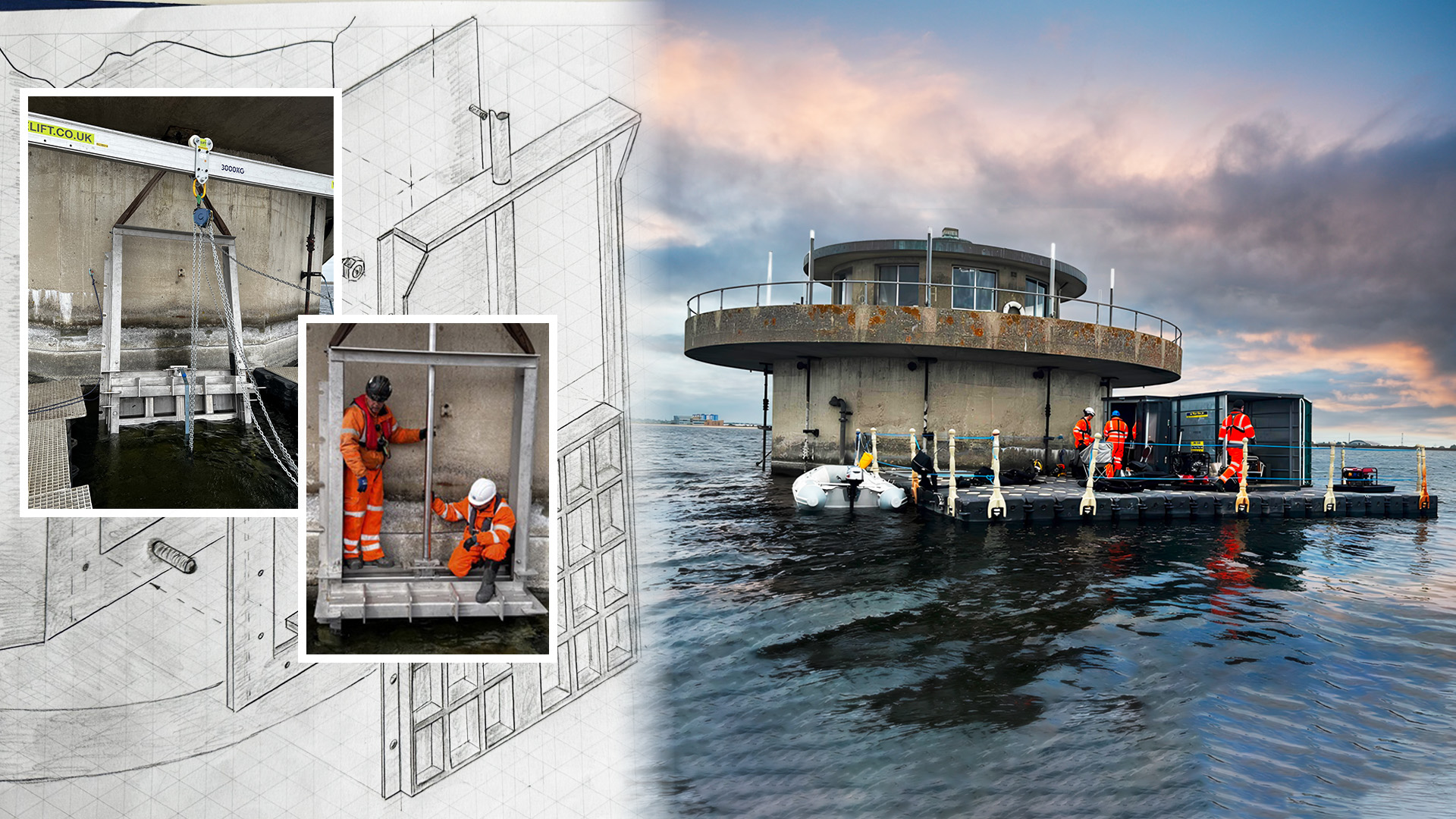 Penstock installation at 24 metres depth