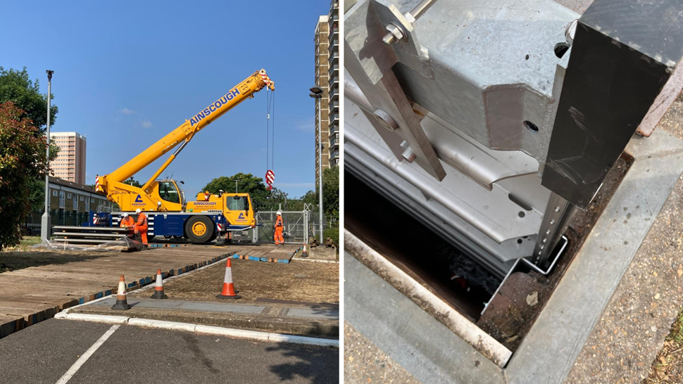 Crane and penstock
