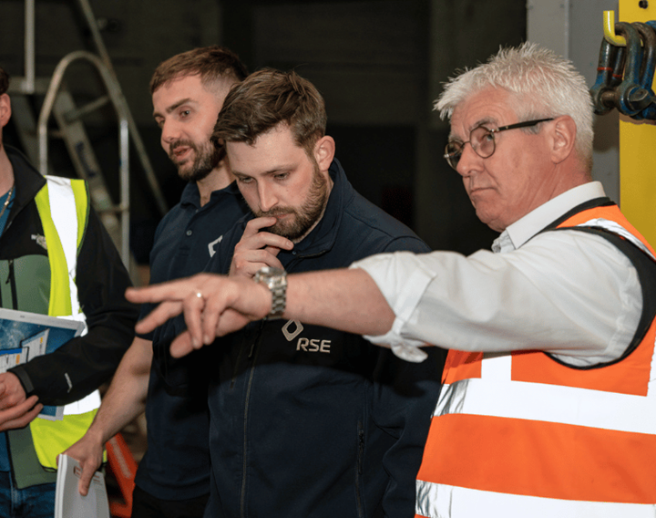 Jim McCallister assisting a Scottish Water customer